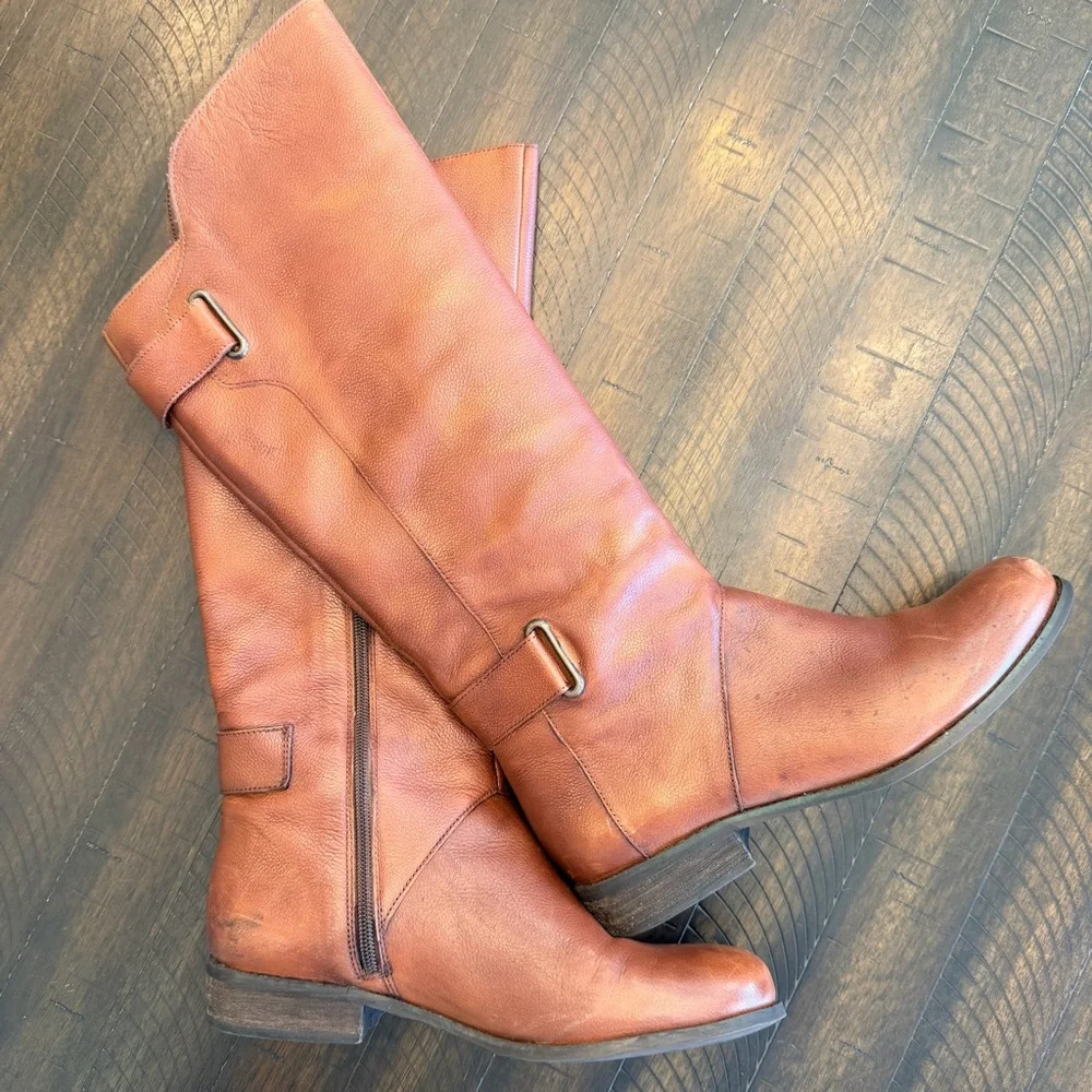 Ciao Bella Women's Mahogany Leather Riding Boots - Picture 1 of 7